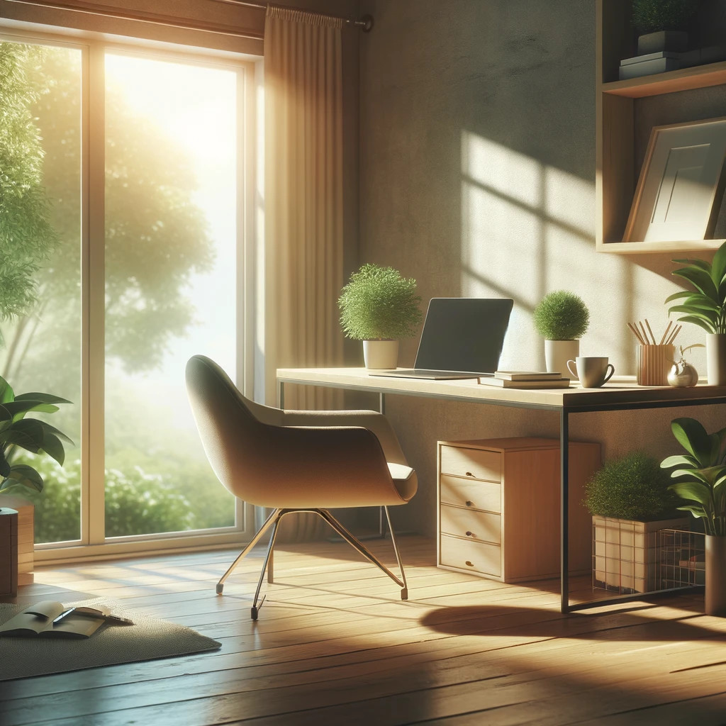 Ein leerer Home-Office Arbeitsplatz