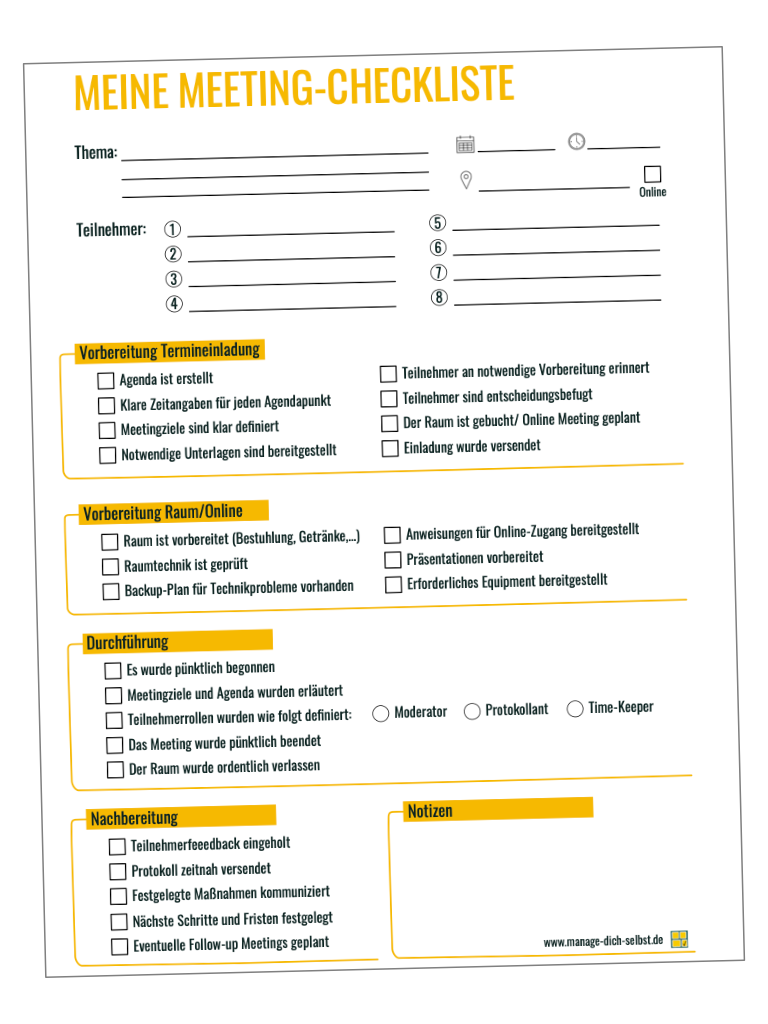 Meeting-Checkliste Vorschau