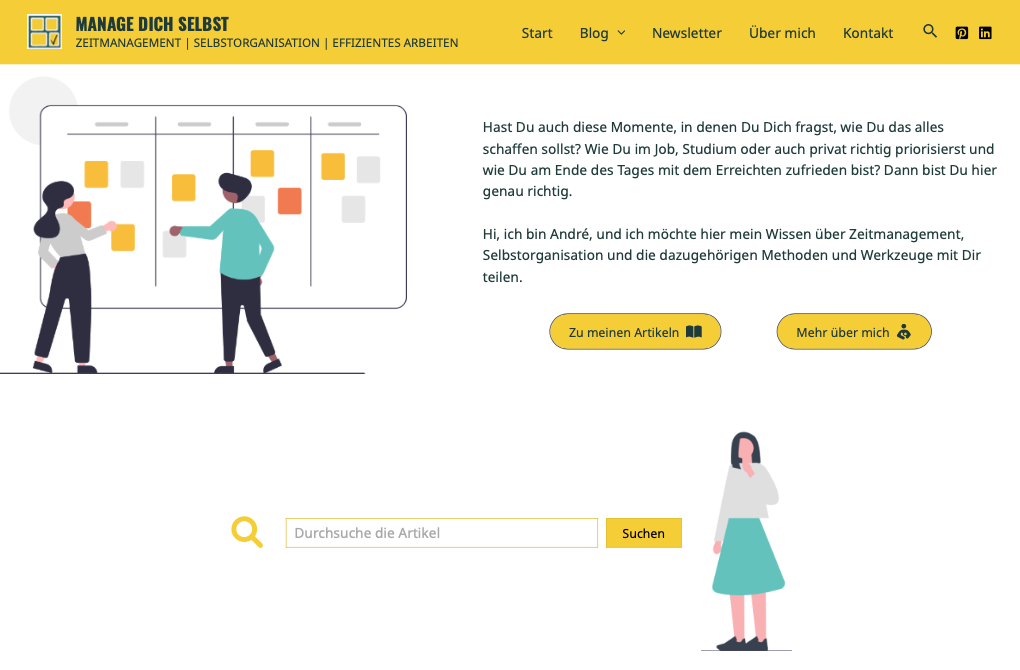 Screenshots von Andrés Website