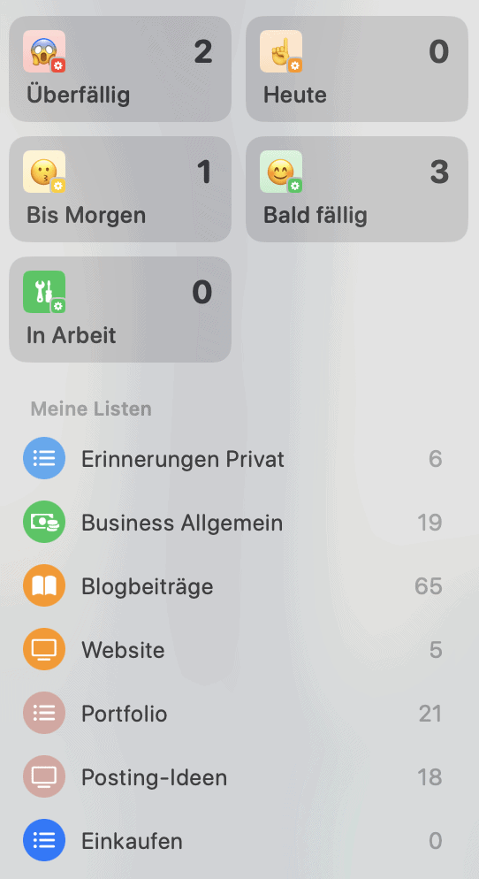 To-dos in der Erinnerungen-App Die Erinnerungen App mit intelligenten Suchordnern und Kategorien
